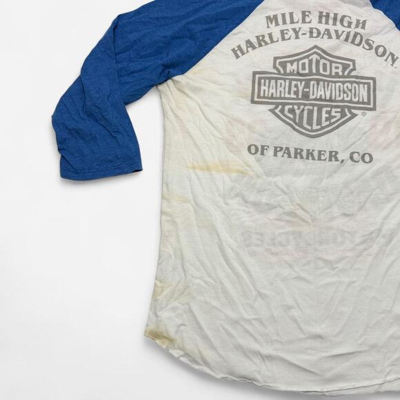 Harley-Davidson Raglan 3/4 Sleeve Graphic Tee Men’s Size L USA - Picture 4 of 6